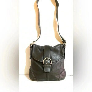 Coach vintage black leather crossbody handbag
